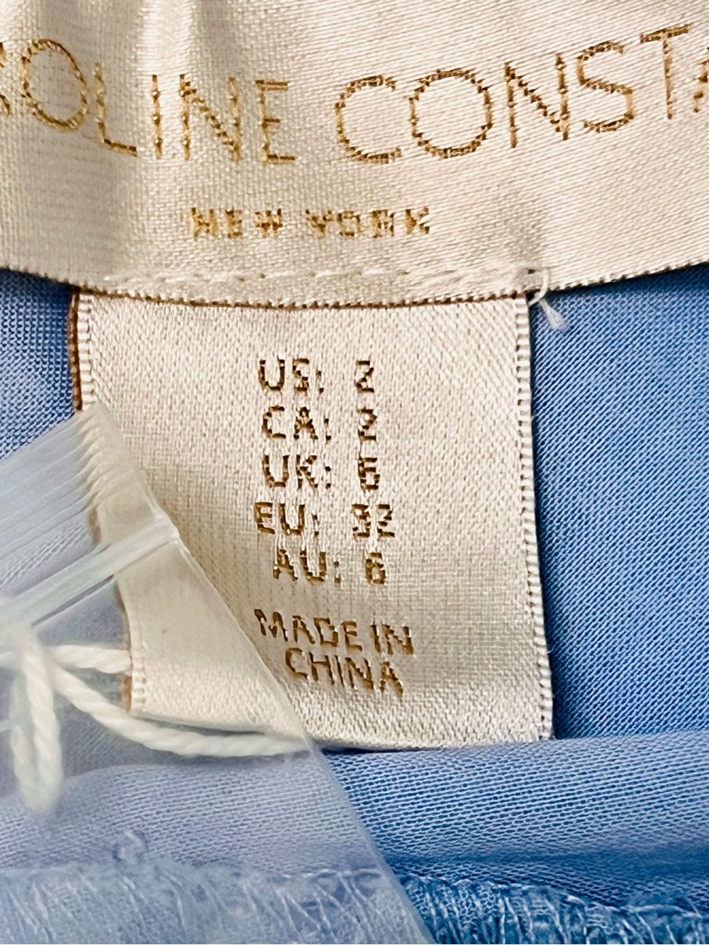 Caroline Constas Light Blue Sleeveless Eyelet Drop-Waist embroidered Mini 2 NWT - Picture 3 of 9